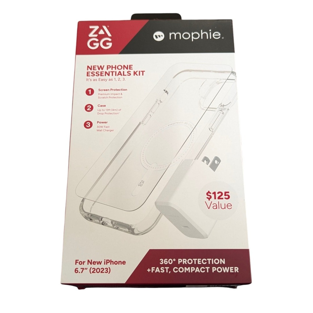 R5-N ZAGG mophie New Phone Essentials‎ Kit: 360 Protection Case/Charger/Screen